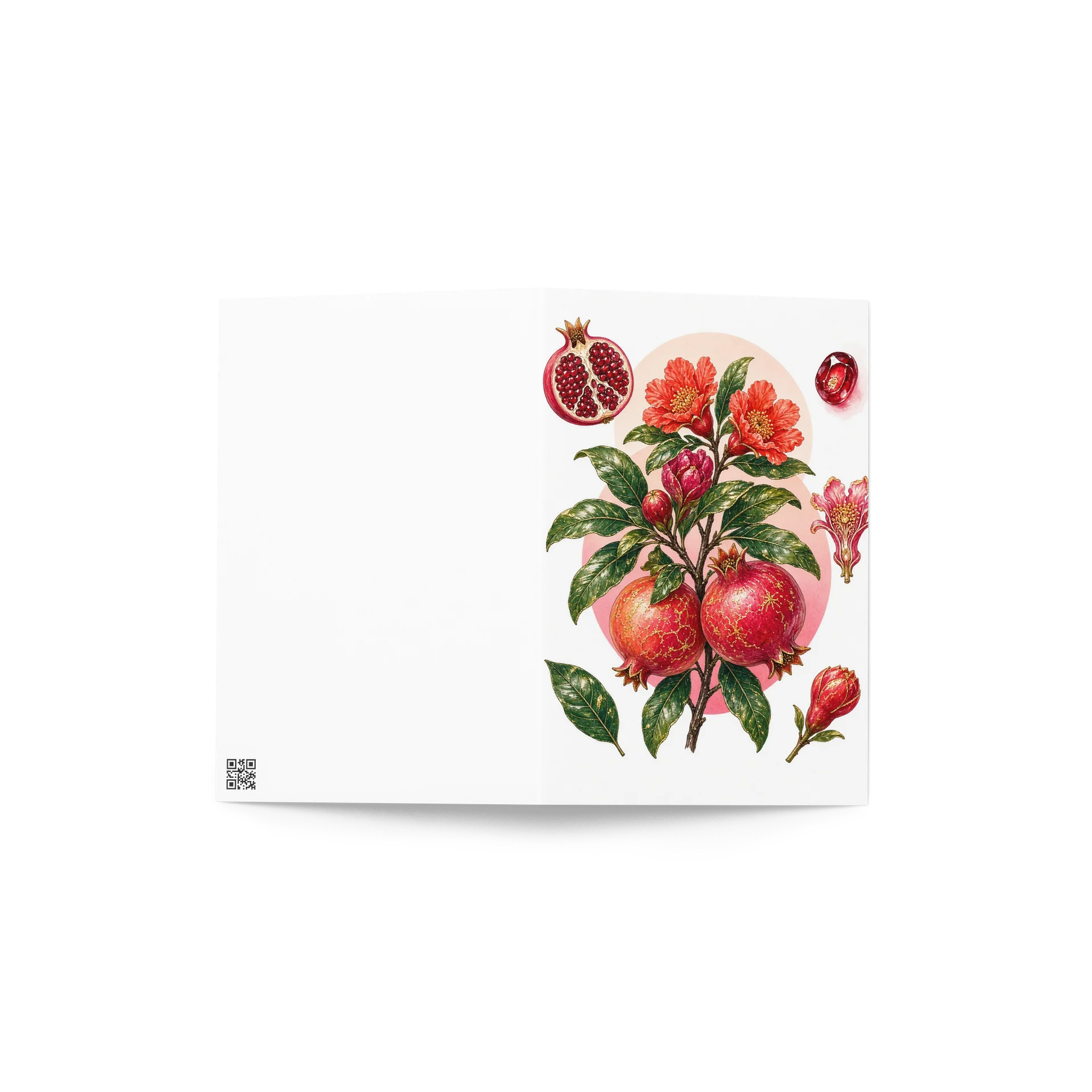 Modern Botanical Plate – Pomegranate Greeting Card product image (4)
