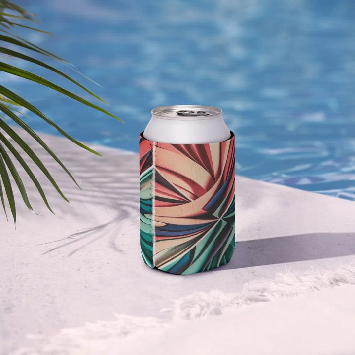 Graphic Grove Neoprene Can Cooler - Vibrant Abstract Swirl Design product image (2)