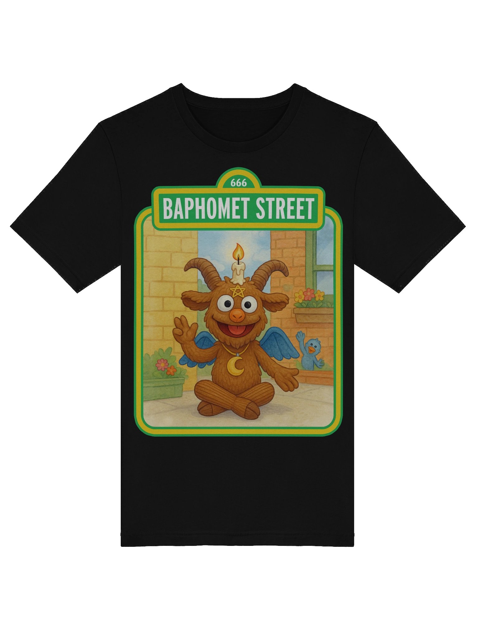 Baphomet Street: Where Horns Meet Hugs Parody Tee product image (47)