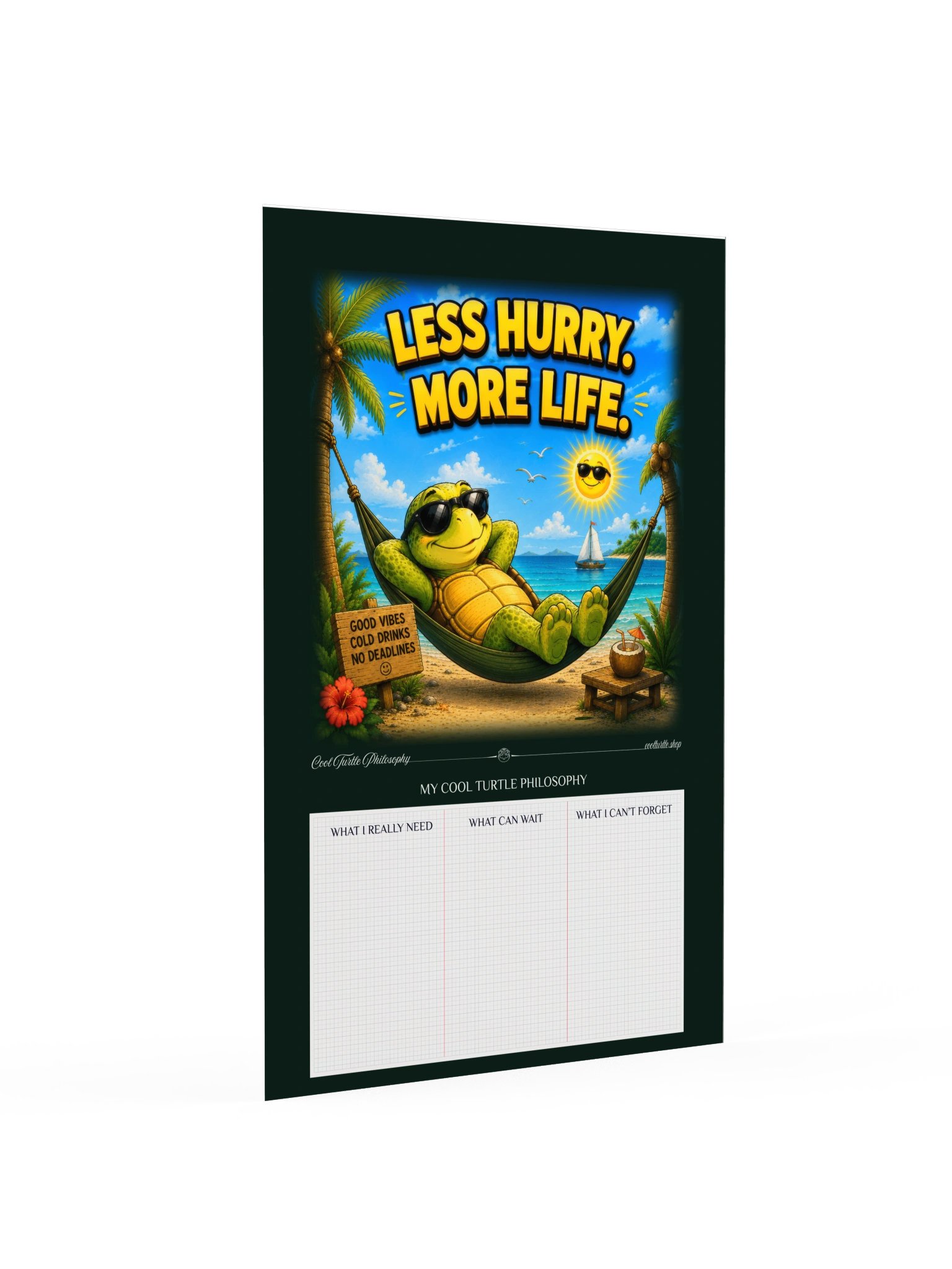 LESS HURRY. MORE LIFE. — Cool Turtle Matte Art Poster product image (2)