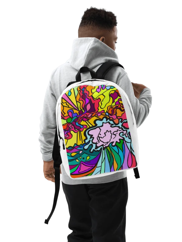 Vibrant Swirls Custom Backpack – Wave at Sunset product image (9)