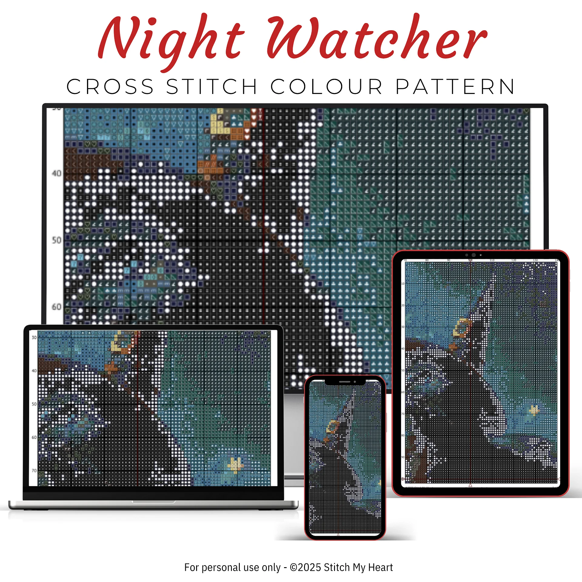 Night Watcher Cross Stitch Pattern product image (3)