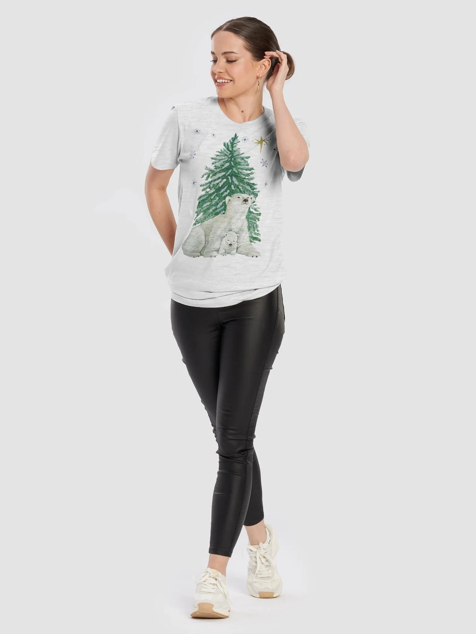 Arctic christmas polar bear mom and cub T-Shirt product image (6)