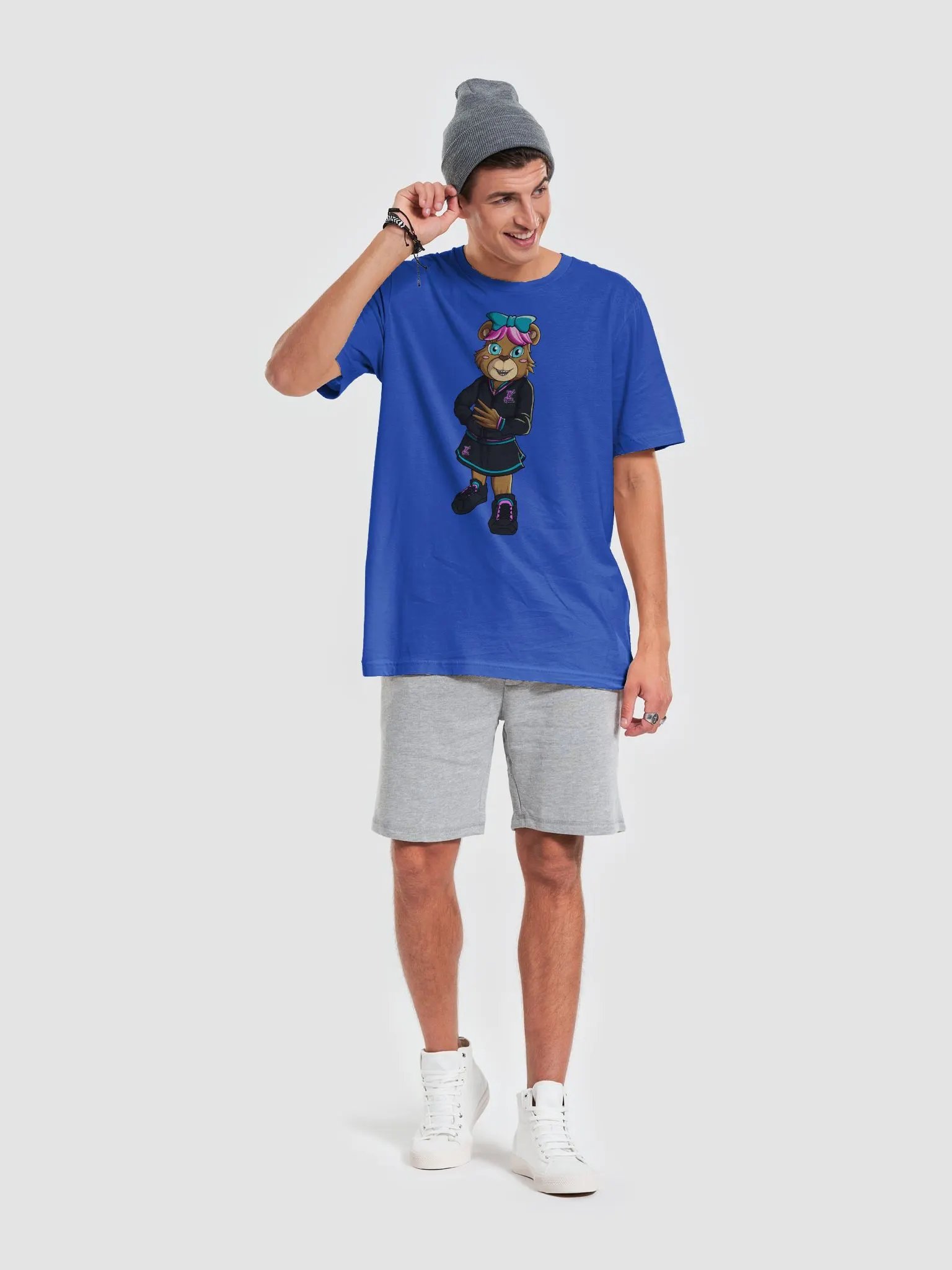 Standing Girl Bear Bella+Canvas Supersoft Blue T-Shirt product image (6)