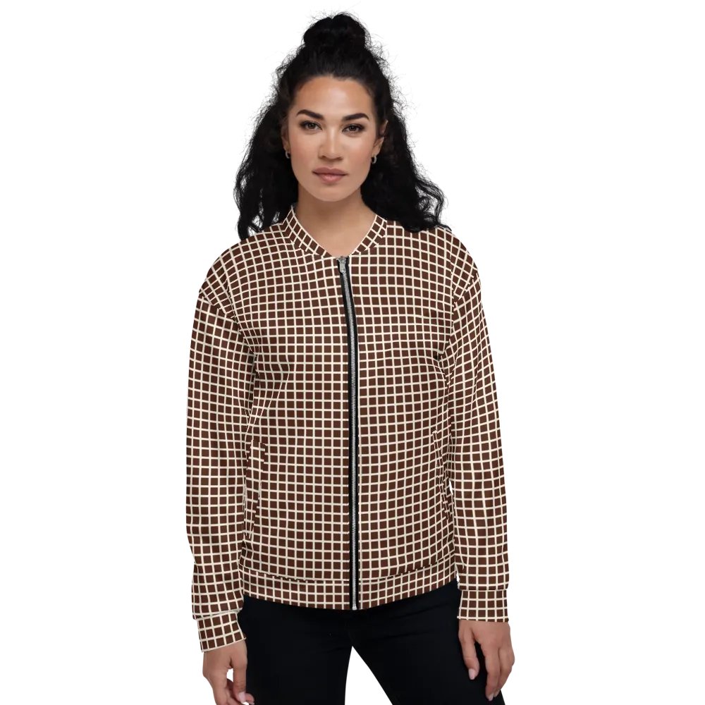 Graph Check Brown and Cream Bomber Jacket product image (4)