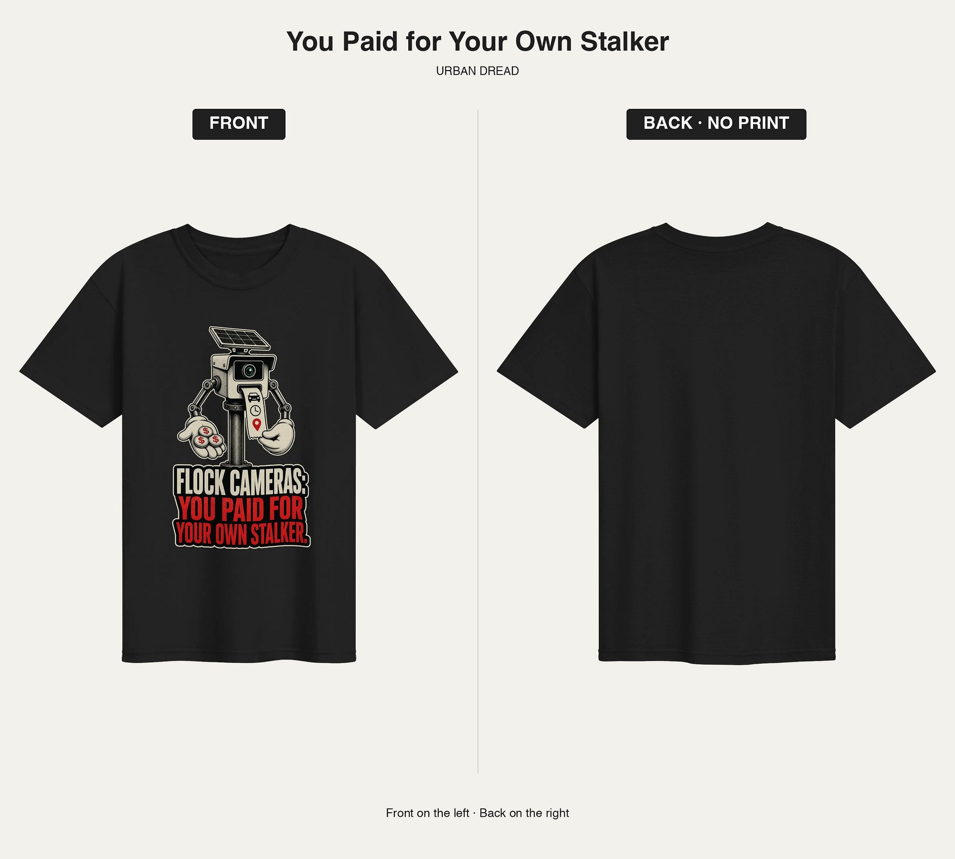 Flock Cameras: You Paid for Your Own Stalker — Heavyweight T-Shirt product image (2)