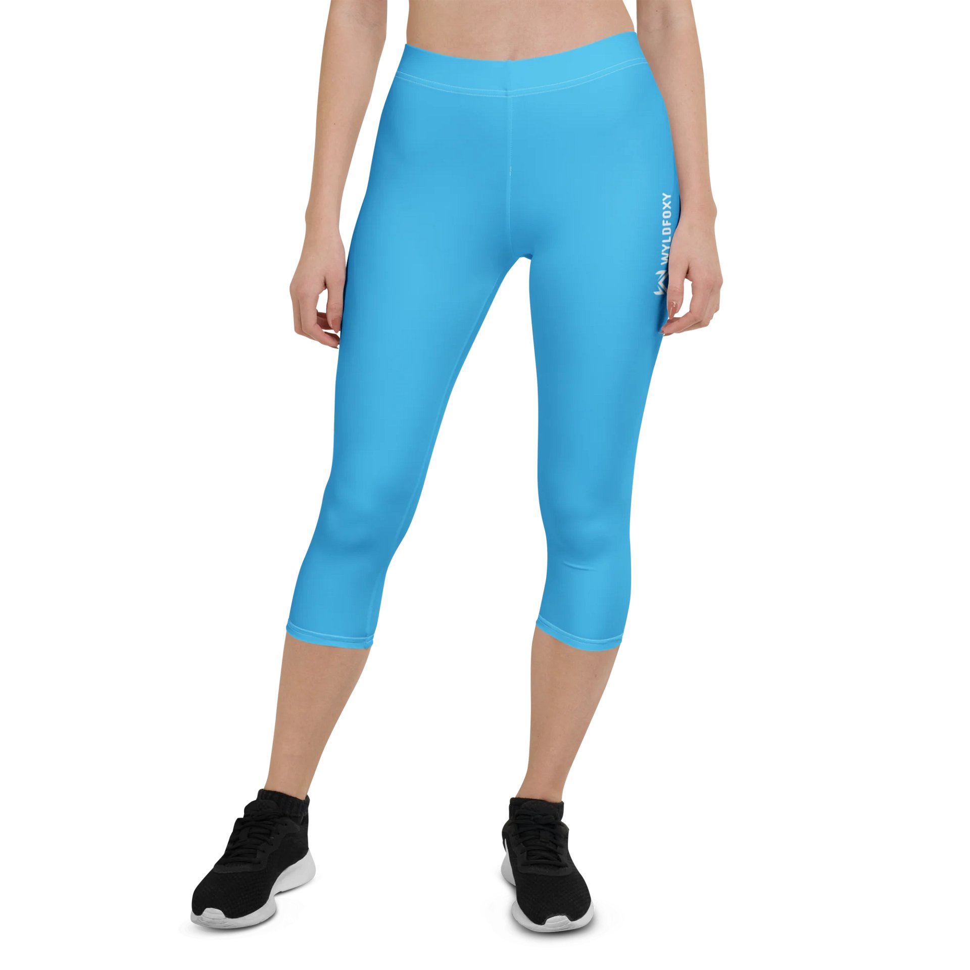WyldFoxy Aqua Blue Capri Leggings product image (1)