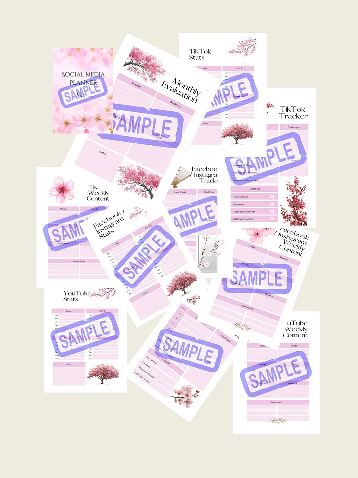Cherry Blossom Social Media Planner - A5 product image (1)