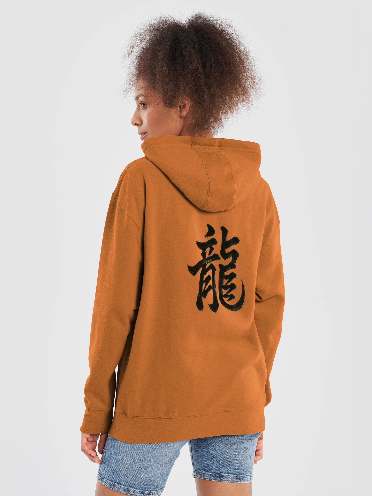 Dragon Omen Kanji Art from a Fallen Sengoku Battlefield - Hoodie - Light Body - Back Print product image (8)