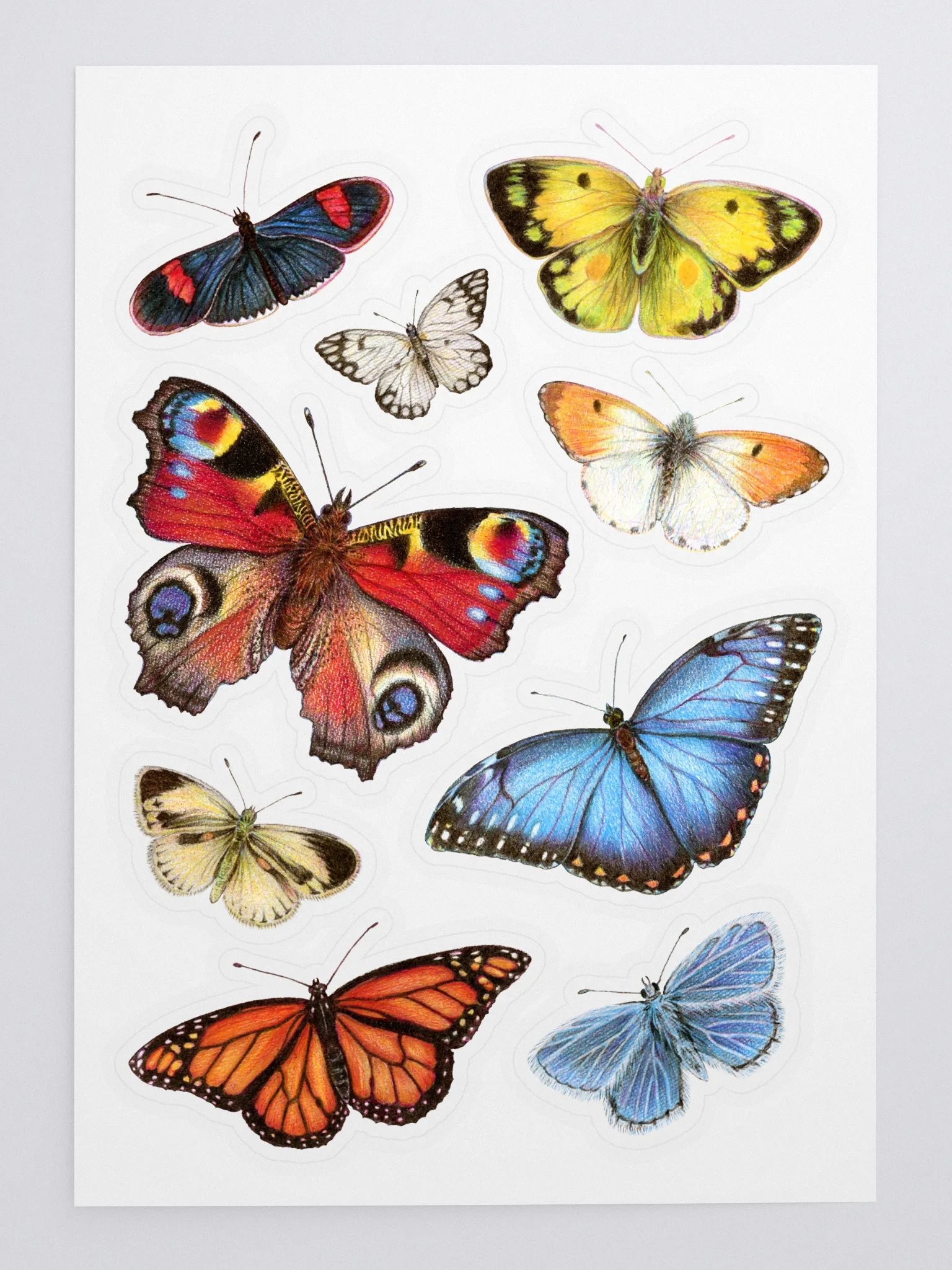 Butterflies illustration sticker sheet product image (3)