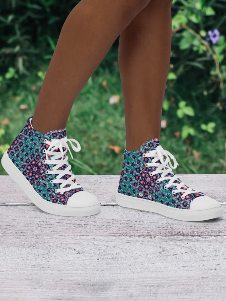 Symmetry Chic: Geometric High Top Canvas Shoes product image (2)