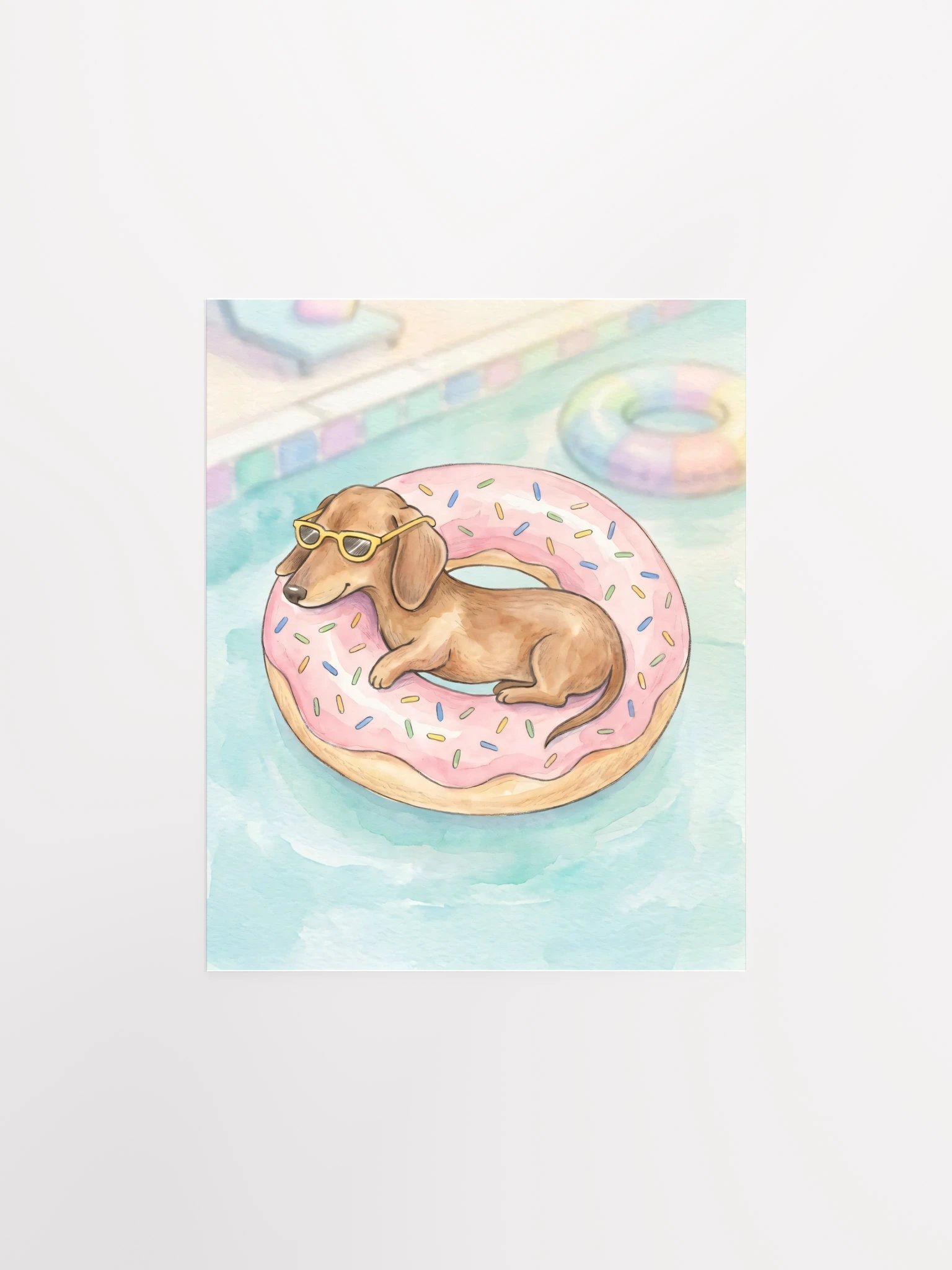 Donut Float Doxie Poster product image (25)