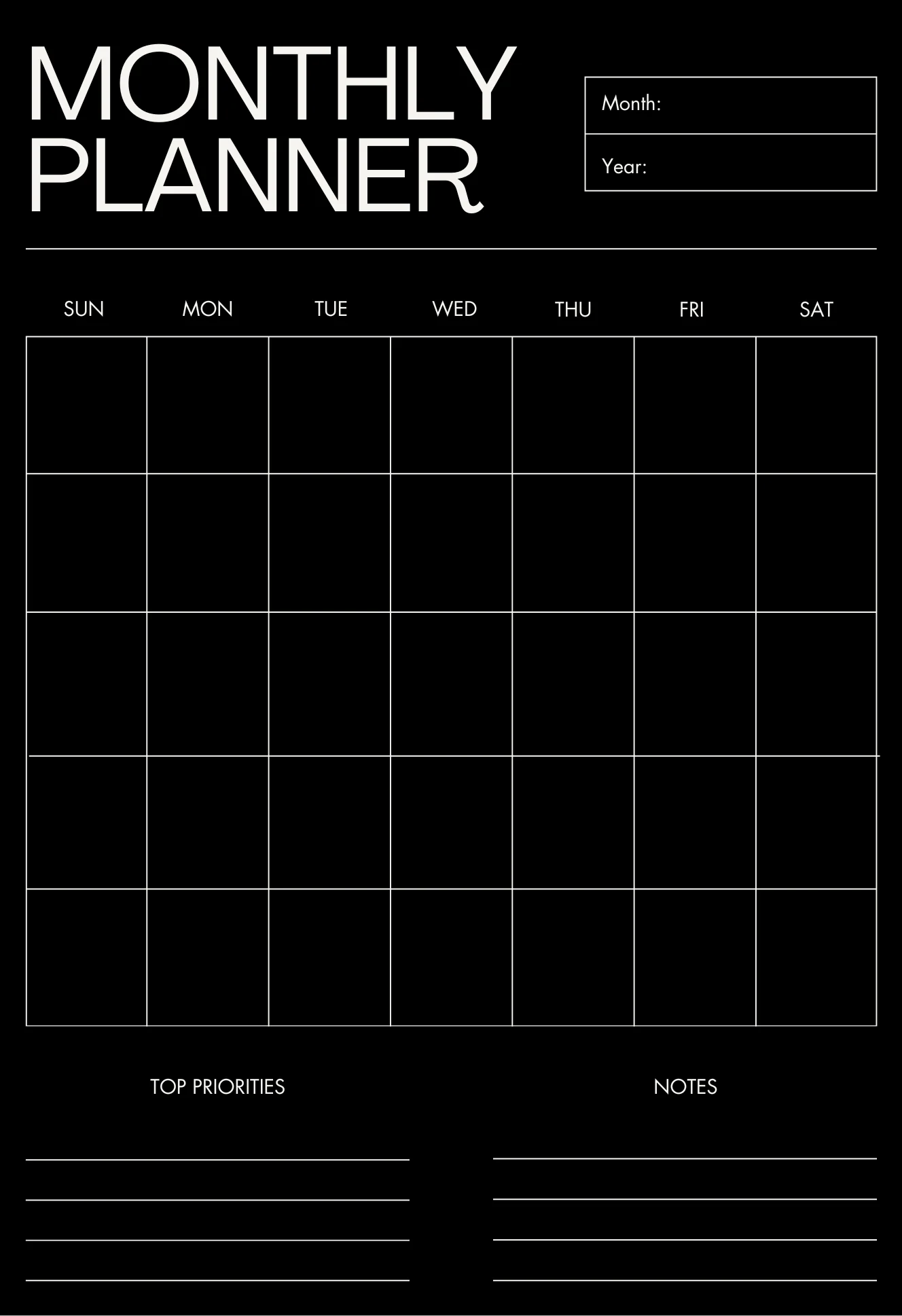 Fillable Monthly Planner product image (1)