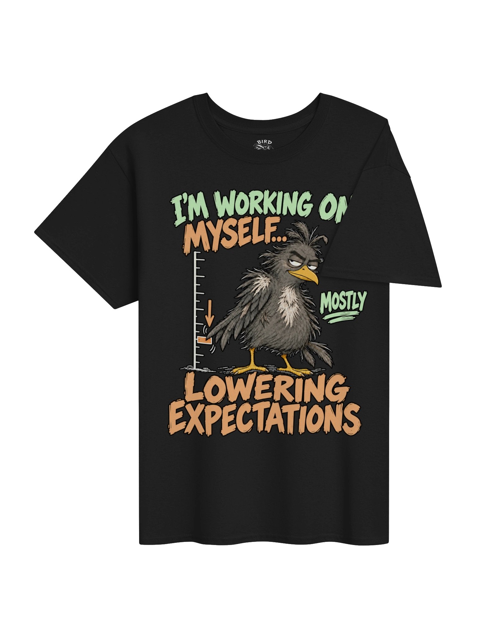 Mostly Lowering Expectations | Funny Bird T-Shirt | Dark Colours product image (3)