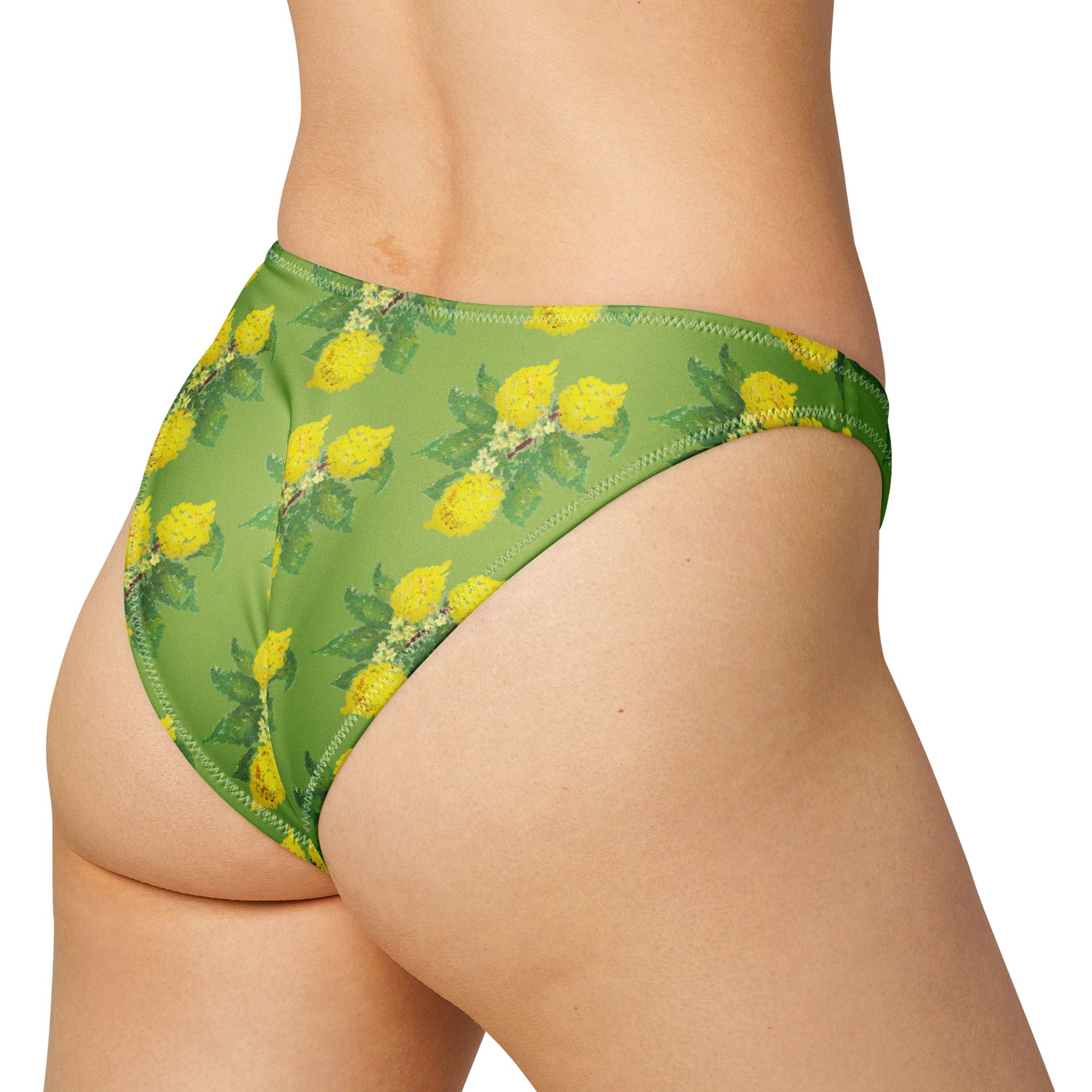 Lemon Love Green Recycled V-Cut Bikini Bottoms product image (1)