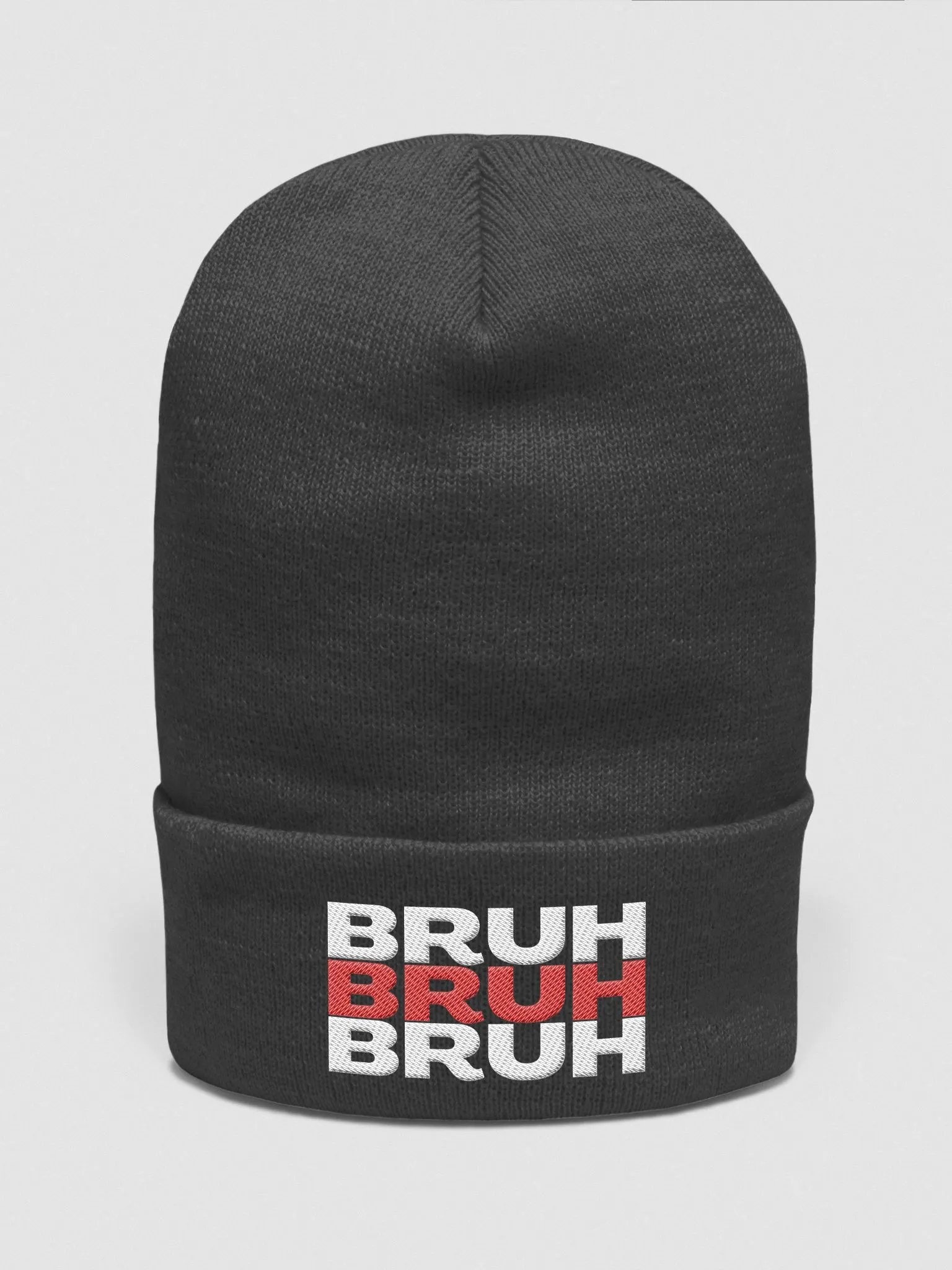 Bruh White/Red Beanie product image (1)