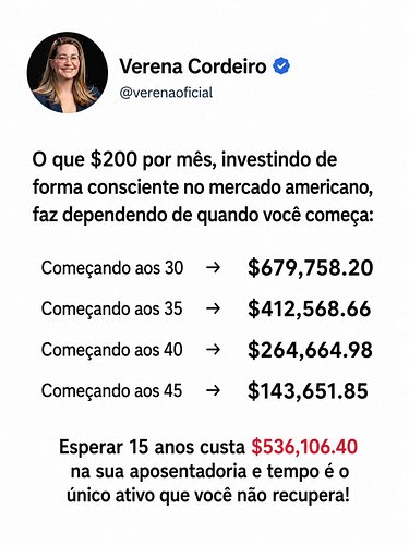 Imagina chegar aos 65 anos sabendo que o custo de 
