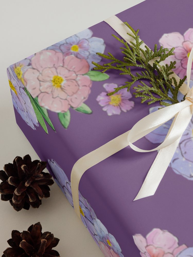 Gingham Blossoms Wrapping Paper Set of 3 Sheets product image (9)