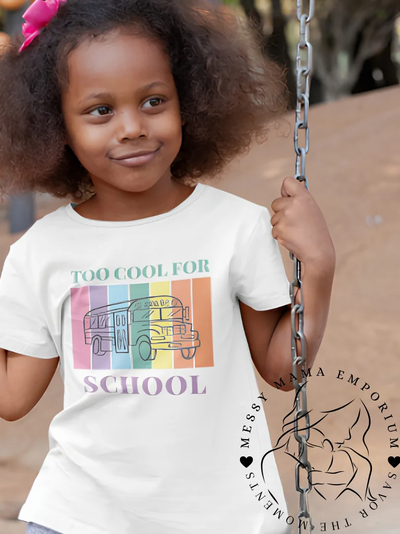 Too Cool for School Retro Pastel Rainbow Kids Shirt product image (1)