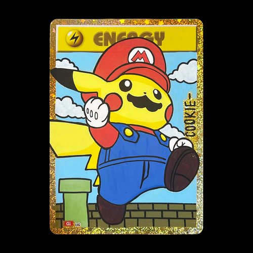 Mario pikachu poncho sketch by @mattsworlds with background drawn on energy, autograph gradeable by cgc and psa autograph

Fo...