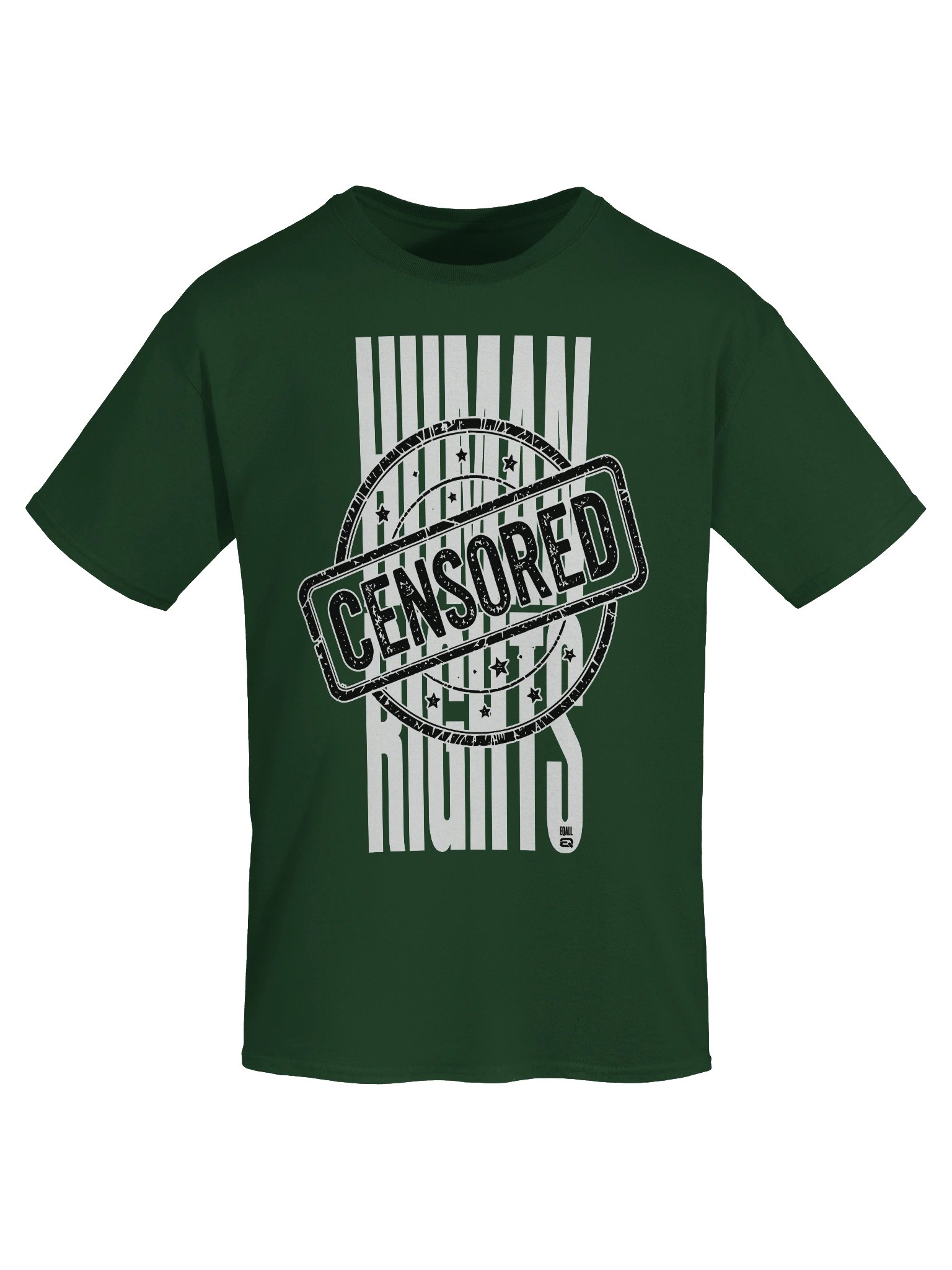 CENSORED Human Rights Heavyweight 100% Cotton T-Shirt_EQALL® Essentials Vibe_ Black / White product image (3)