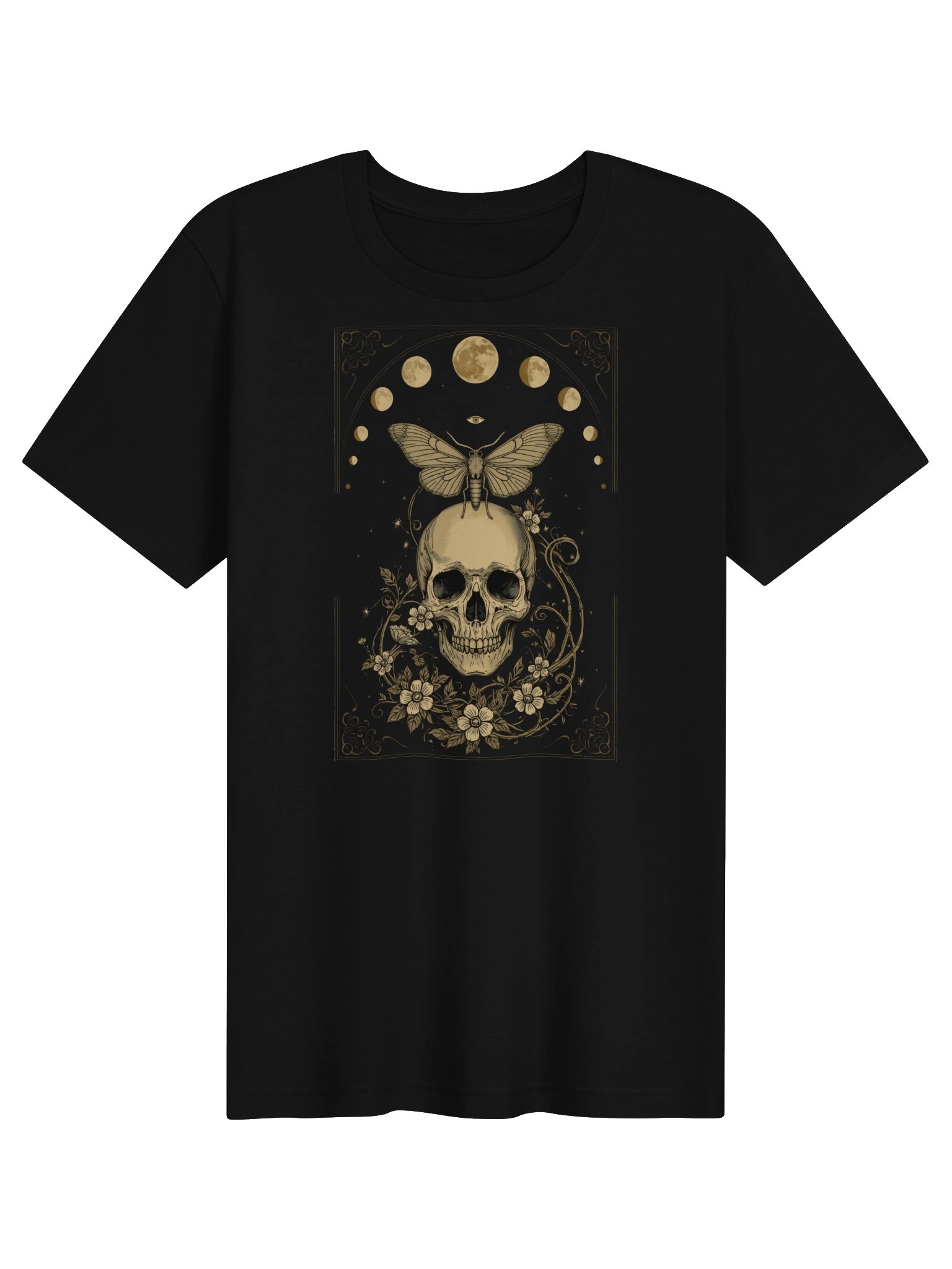 Gothic Skull Moon Phase Butterfly Tee product image (2)