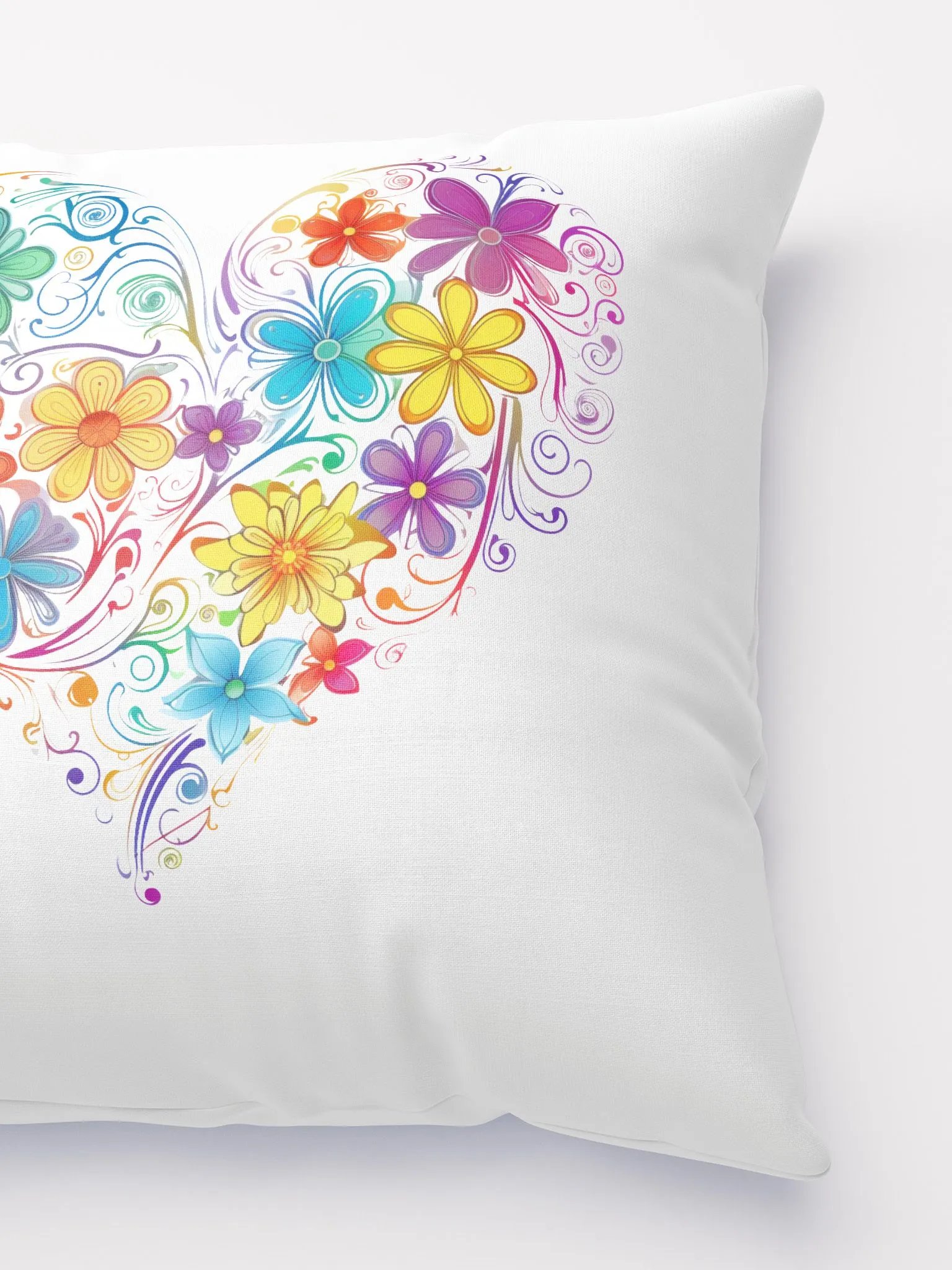 Floral Heart Rainbow Pillow product image (3)
