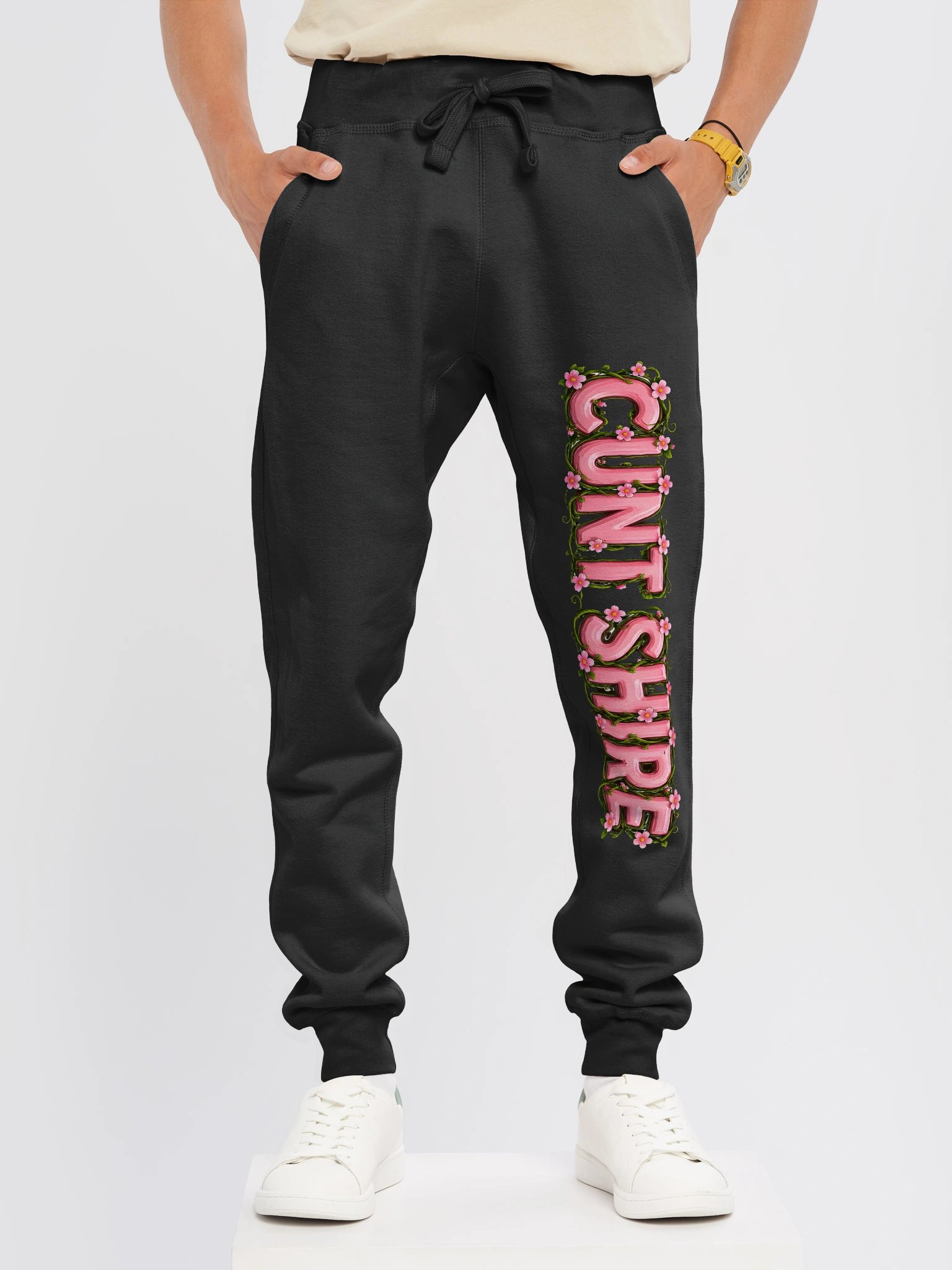 [CUNT SHIRE] Fleece Joggers -Pink Logo- product image (3)