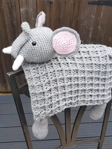 Safari Elephant Crochet Baby Blanket Pattern - 3in1 Amigurumi US Terms - Crafting Happiness product image (8)