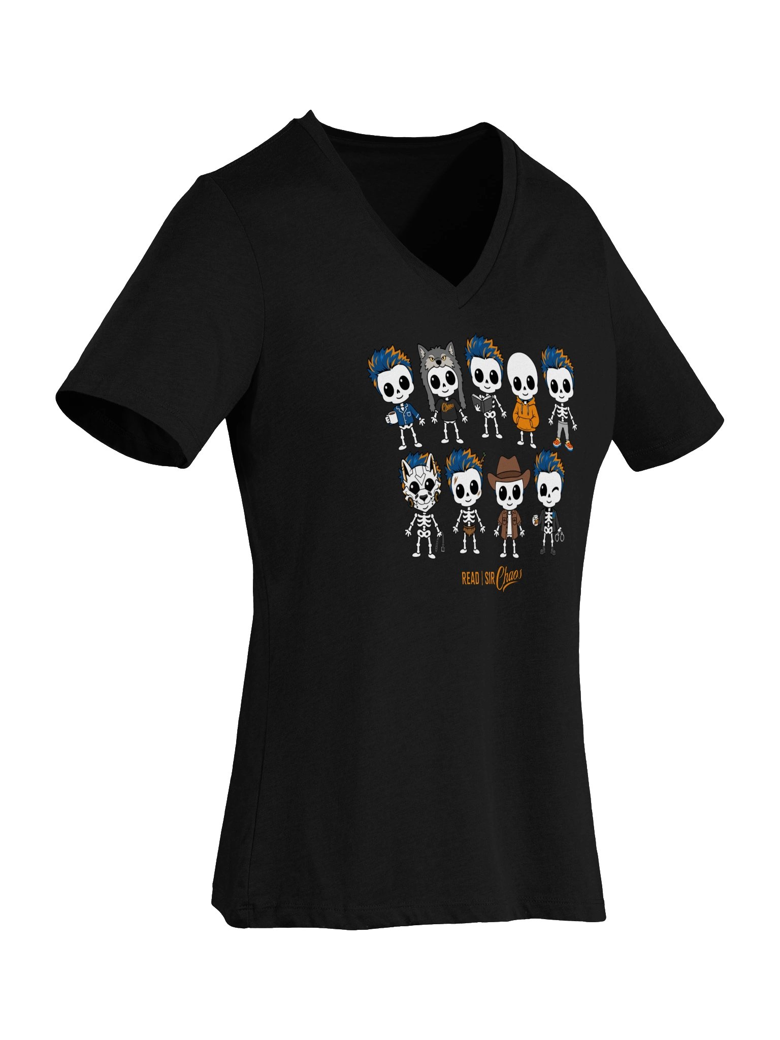 SkeleReads Halloween V-Neck Tshirt product image (27)