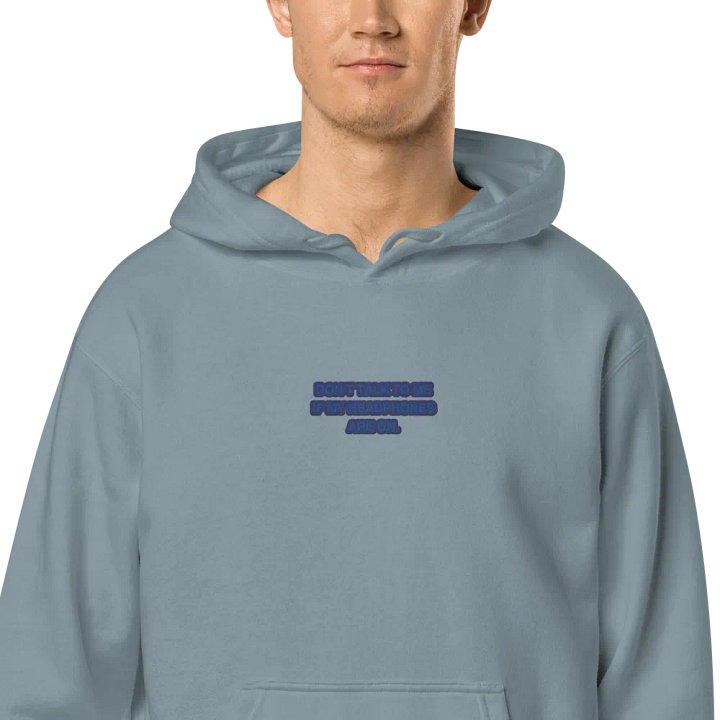 HEADPHONES ON (lake design) embroidered pigment hoodie product image (2)