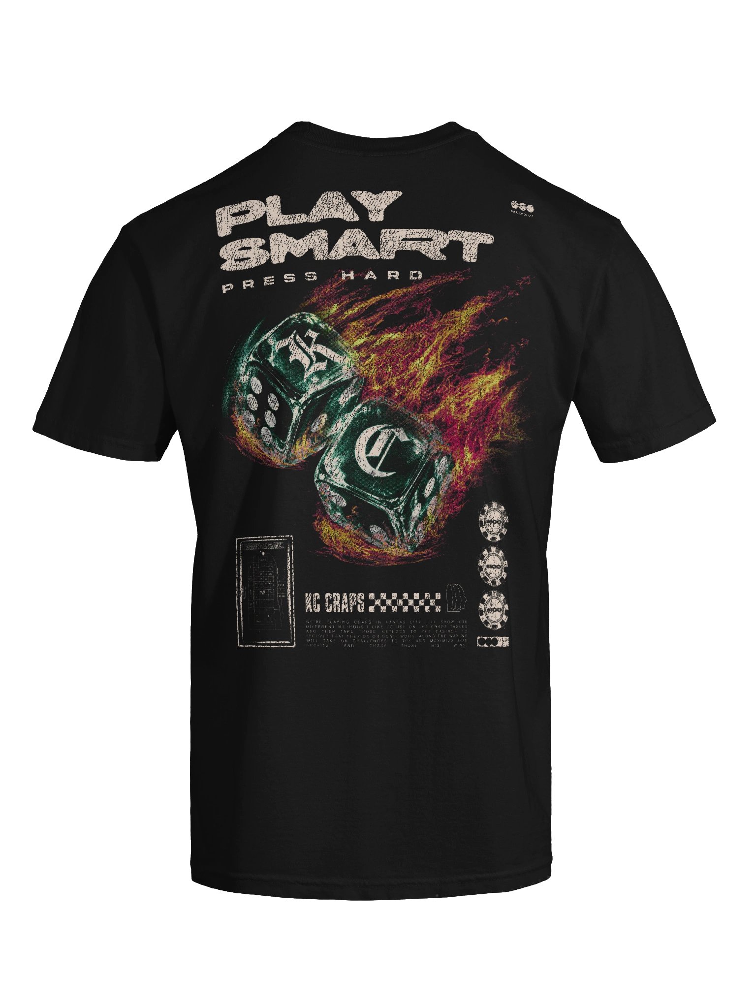 KC Craps Play Smart. Press Hard. Tee product image (11)