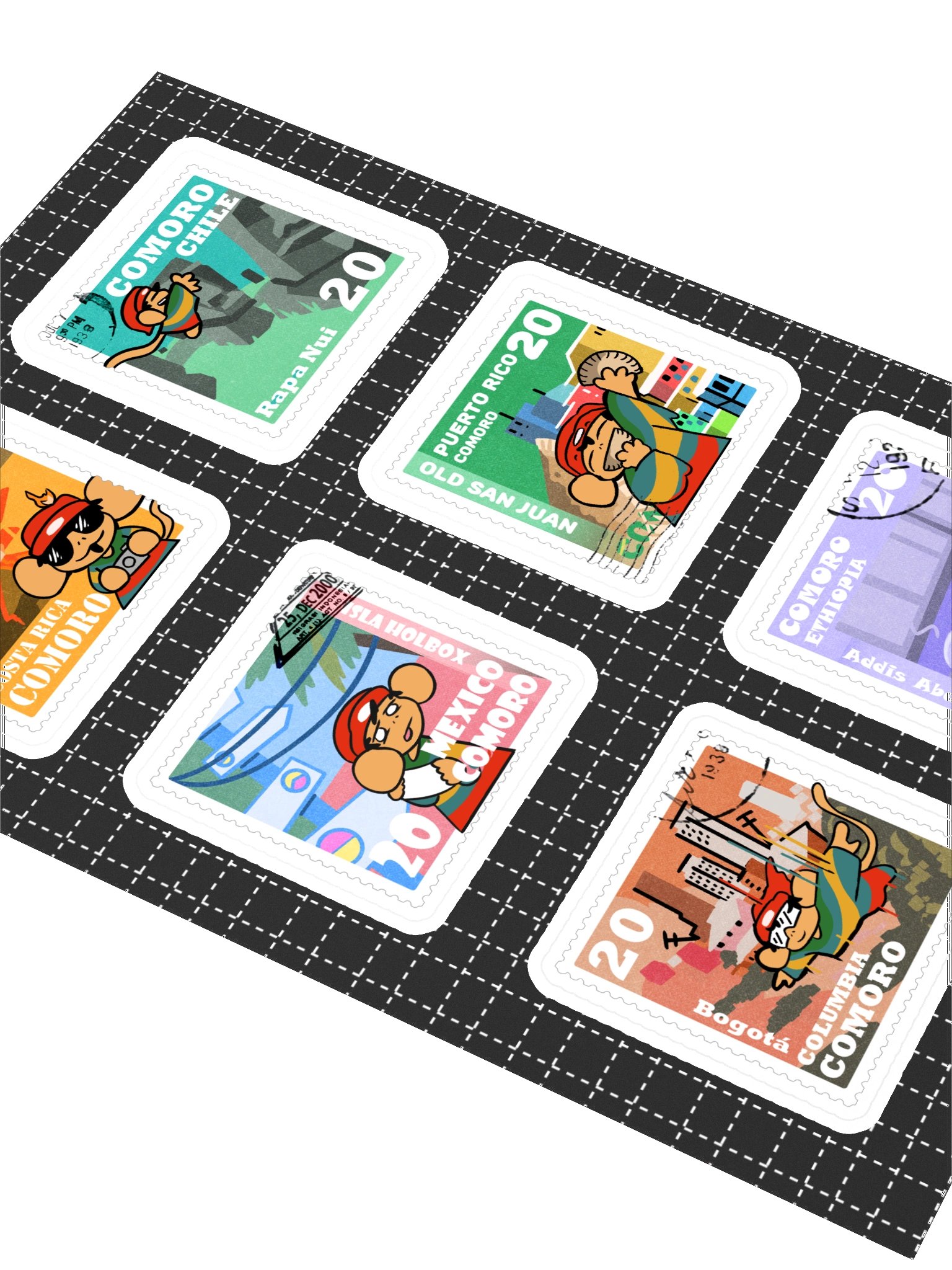 Comoro Stamp Sticker Sheet product image (2)