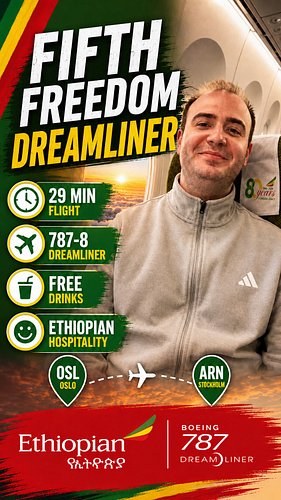 Join me as I take to the skies on one of Europe’s most unusual flights aboard @fly.ethiopian’s Boeing 787 Dreamliner fifth fr...