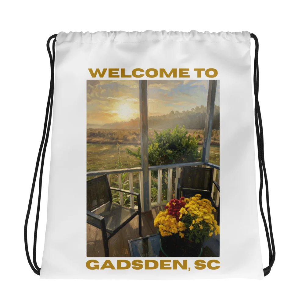 Sunset Porch Scene Drawstring Bag product image (1)