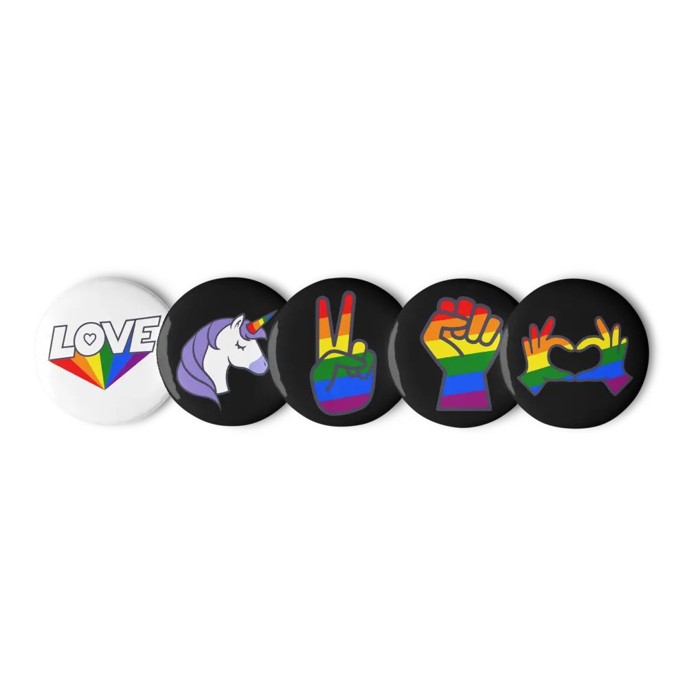 Rainbow Love Pin Buttons Set product image (2)