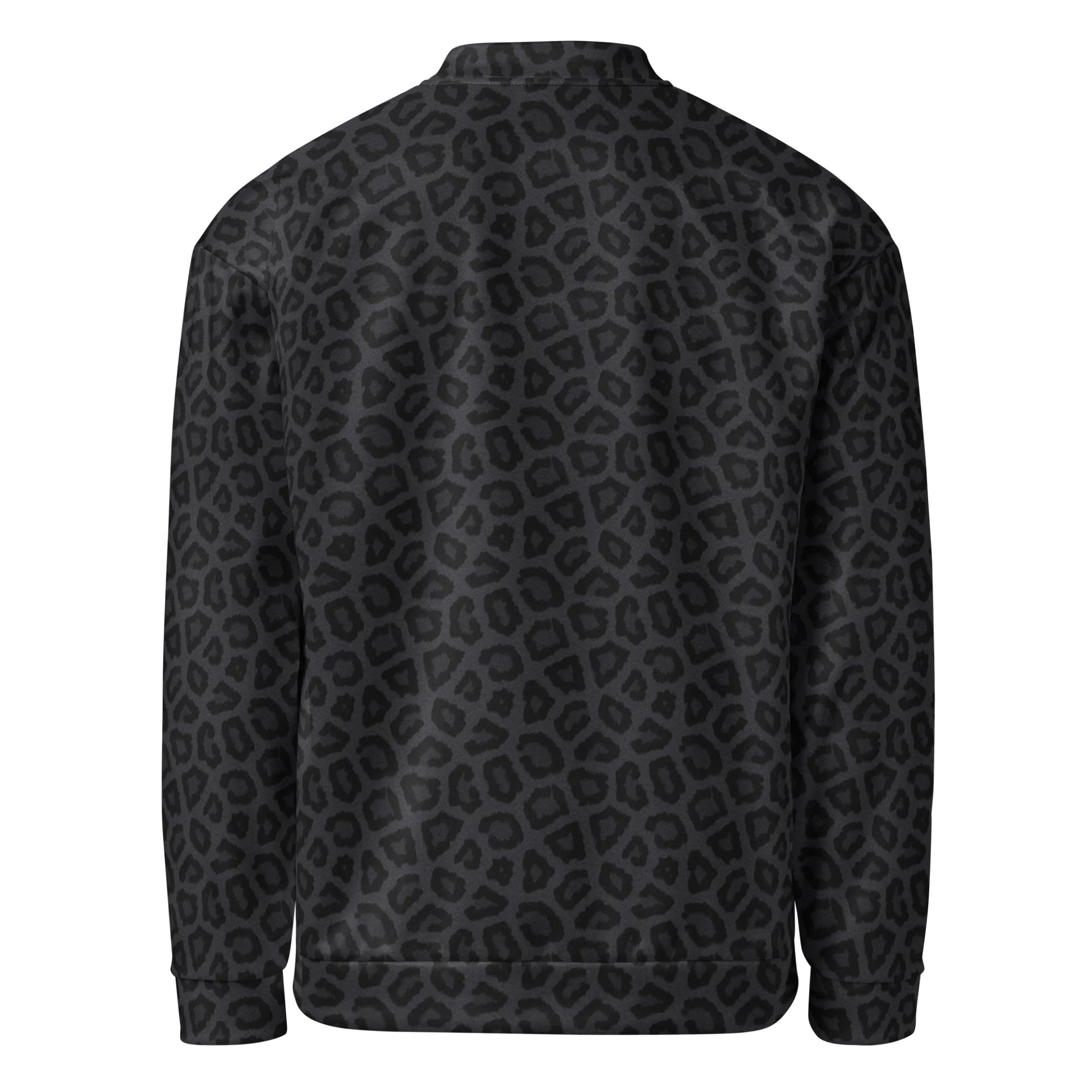 Trendy Black Leopard Print Bomber Jacket for Comfort Fashion product image (2)