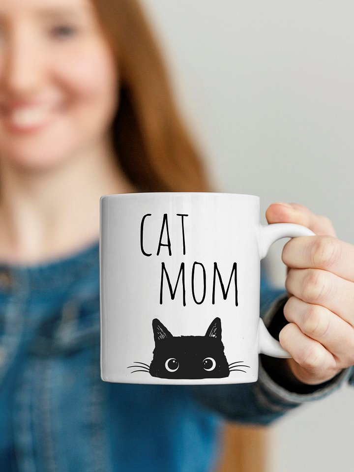White Ceramic Cat Mom Mug product image (1)
