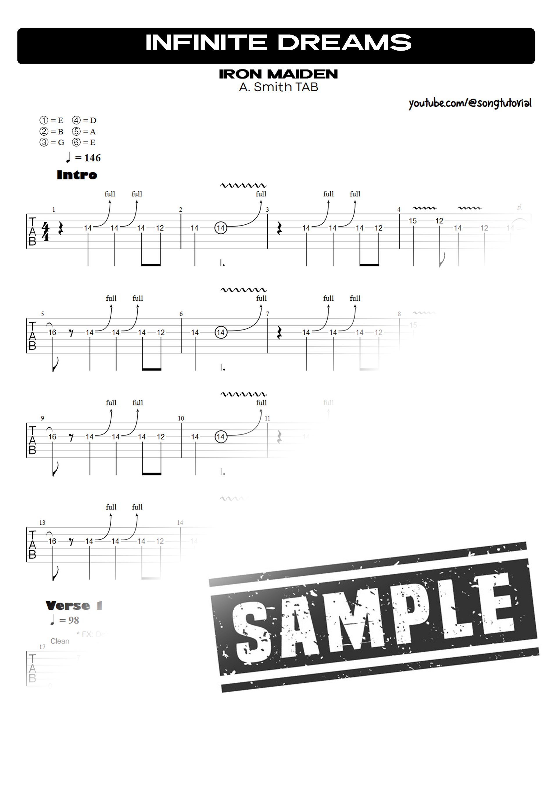 Infinite Dreams PDF TAB + Backing Track MP3 product image (2)