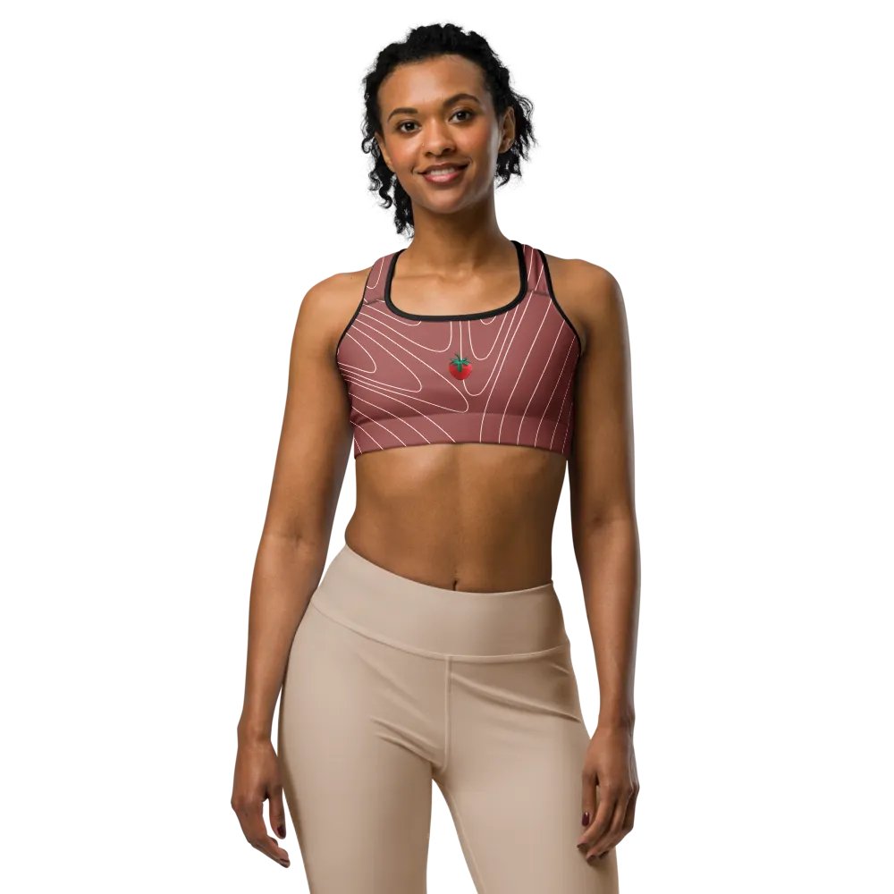 CozyAvocado Women's Brick Sports Bra Strawberry #1 product image (1)
