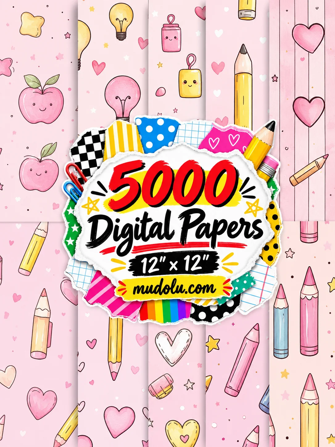 5000 School Digital Papers, Back to Classroom Scrapbook Mega Bundle product image (6)