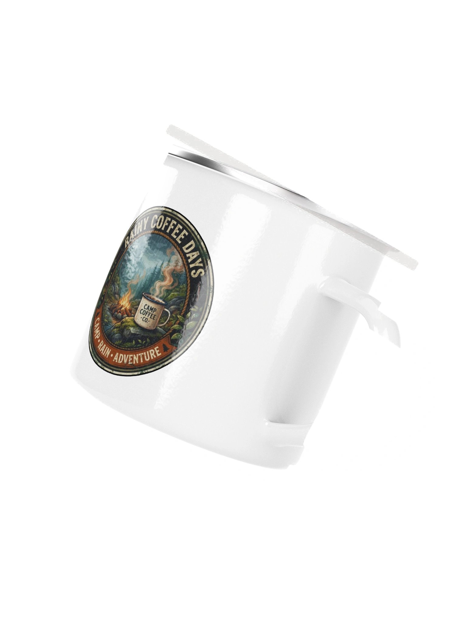 Camp Rain Adventure – Vintage Camping Metal Mug product image (3)
