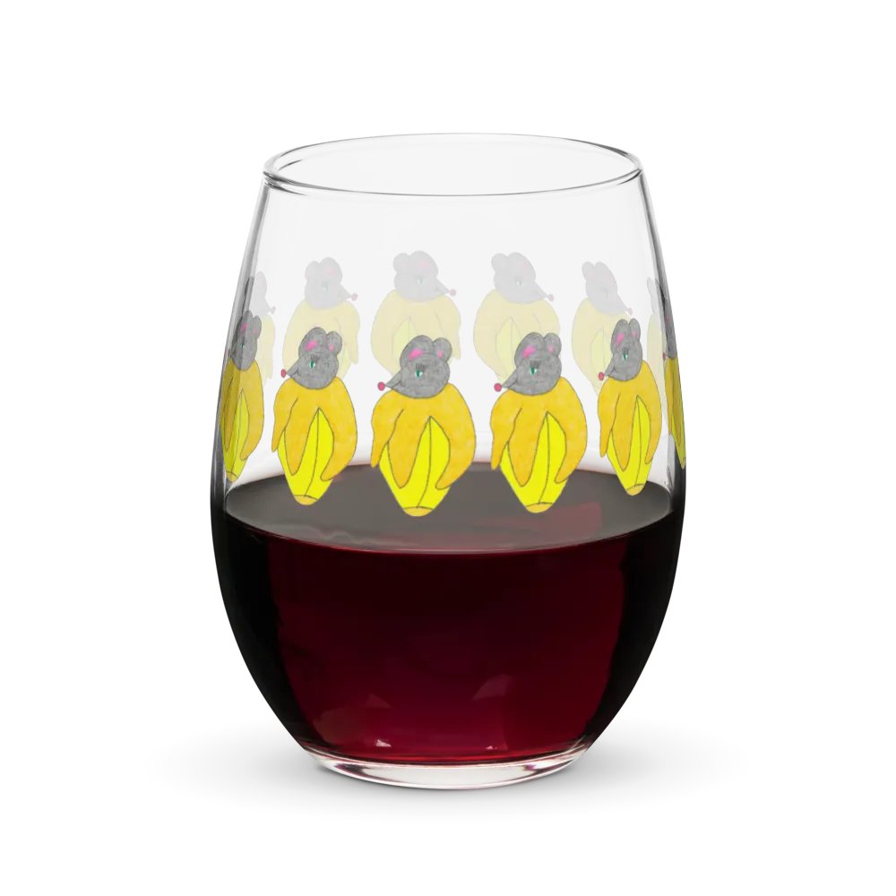 Banana mouse Stemless Wine Glass product image (7)