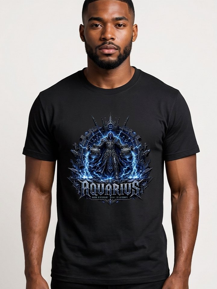 Aquarius Zodiac Gothic Streetwear Graphic Tee product image (2)