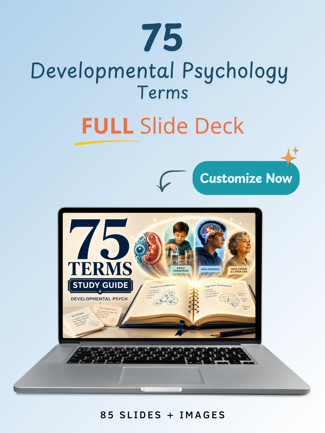 75 Developmental Psychology Terms | Editable PowerPoint for Teachers & Creators product image (1)