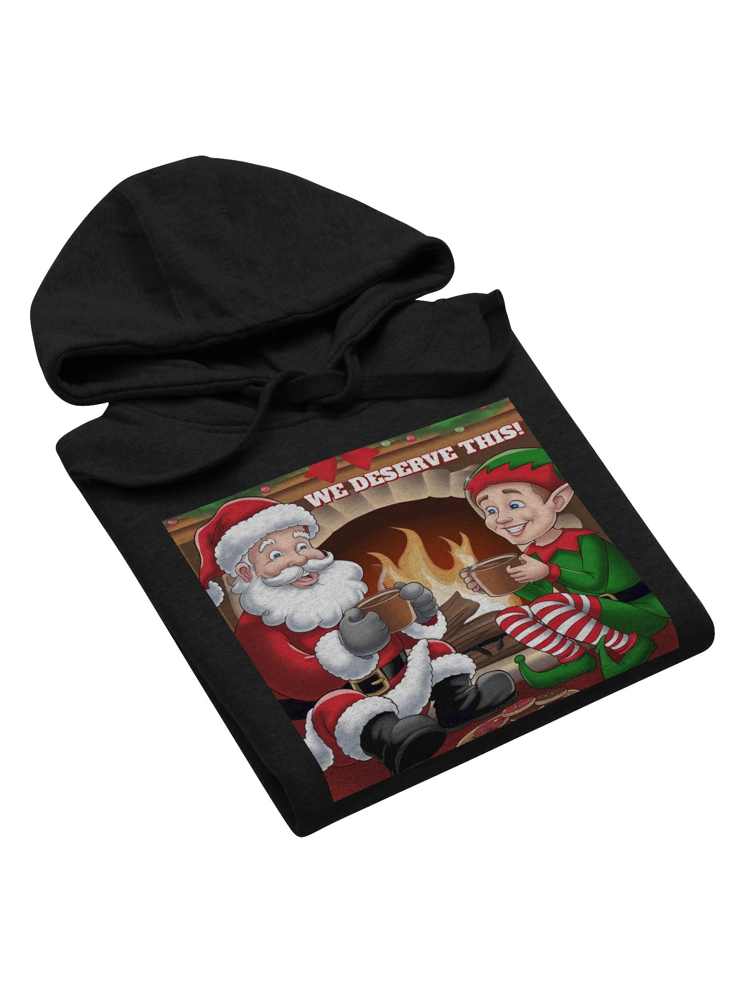 We Deserve This! Santa Claus and An Elf Taking a Break Hoodie product image (26)