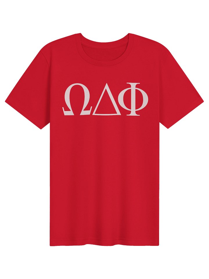 Omega Delta Phi Greek Letters Short Sleeve Tee Red product image (1)