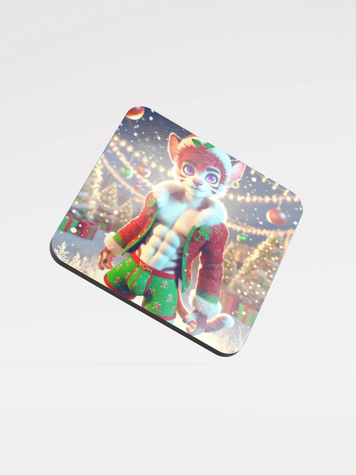 Tully Snow Cat Xmas Coaster product image (1)