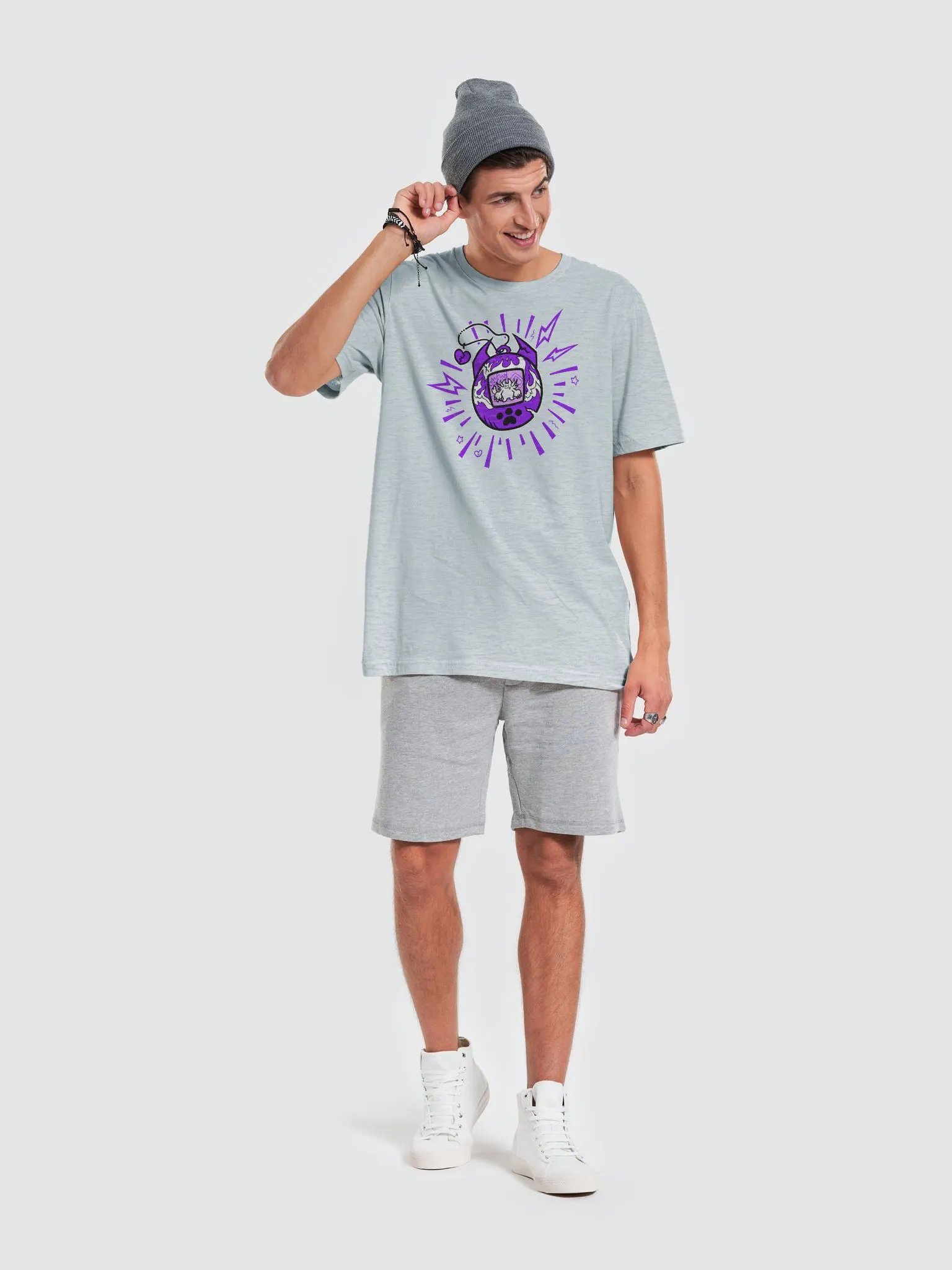 Heartbreaker Virtual Meow // T-Shirt - Purple - Light Mode product image (6)