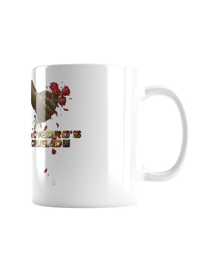 A White Mug Featuring The Cyborg's Crusade Logo product image (1)